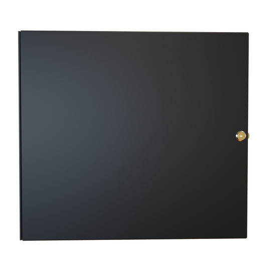 Hammond RCHD1917BK1 10U Solid Locking Door for RCH Cabinets, 16-Gauge Steel, 17.50" H, Reversible Hinge, Lock/2 Keys, Black.