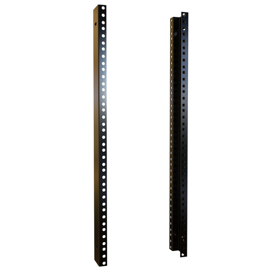 Hammond RCHR1922 13U Mounting Rack Rails for RCH Cabinets, Pair, 16-Gauge Steel, 22.75" H, 10-32 Round Holes, Black.