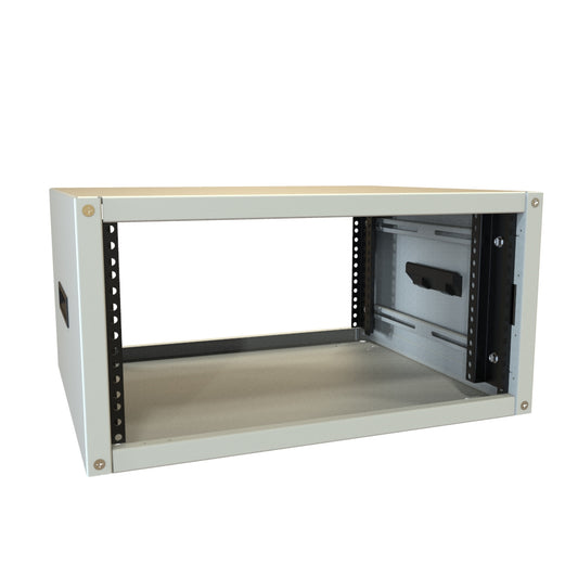 Hammond RCHS1900817LG1 5U Knock-Down Rack Cabinet with Solid Sides, 16-Gauge Steel, 800 lb, 10.75" H x 21.00" W x 17.50" D, Light Gray.