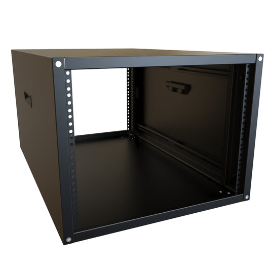Hammond RCHS1901431BK1 8U Knock-Down Rack Cabinet with Solid Sides, 16-Gauge Steel, 800 lb, 16.00" H x 21.00" W x 31.50" D, Black.