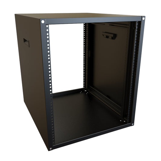 Hammond RCHS1902224BK1 13U Knock-Down Rack Cabinet with Solid Sides, 16-Gauge Steel, 800 lb, 24.75" H x 21.00" W x 24.50" D, Black.