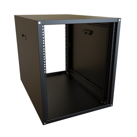 Hammond RCHS1902231BK1 13U Knock-Down Rack Cabinet with Solid Sides, 16-Gauge Steel, 800 lb, 24.75" H x 21.00" W x 31.50" D, Black.