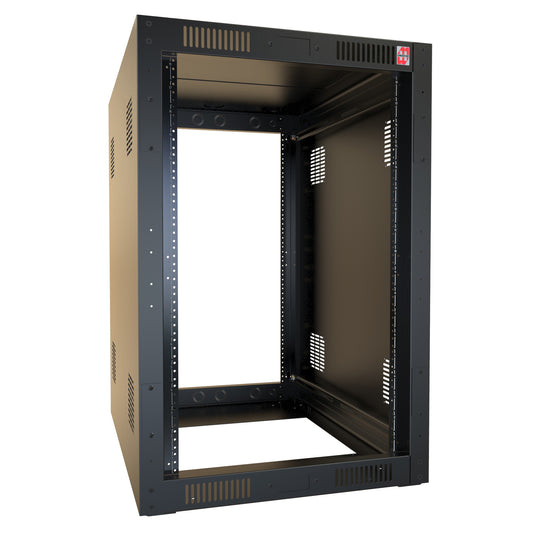 Hammond RCK18U32BK 18U+1U Knock-Down Rack Cabinet, 16-Gauge Steel, 1,050 lb, 36.50" H x 24.00" W x 32.00" D, Black.