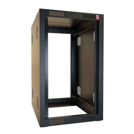 Hammond RCK20U32BK 20U+1U Knock-Down Rack Cabinet, 16-Gauge Steel, 1,050 lb, 40.00" H x 24.00" W x 32.00" D, Black.