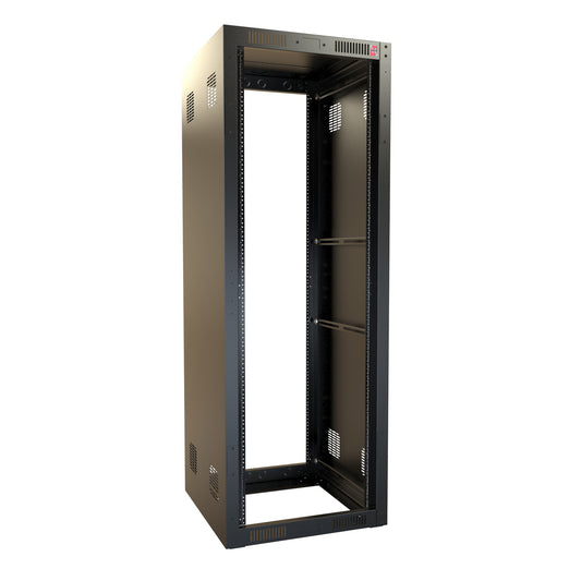 Hammond RCK36U25BK 36U+1U Knock-Down Rack Cabinet, 16-Gauge Steel, 1,050 lb, 68.00" H x 24.00" W x 25.00" D, Black.