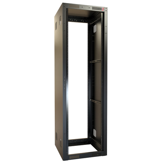 Hammond RCK42U25BK 42U+1U Knock-Down Rack Cabinet, 16-Gauge Steel, 1,050 lb, 78.50" H x 24.00" W x 25.00" D, Black.