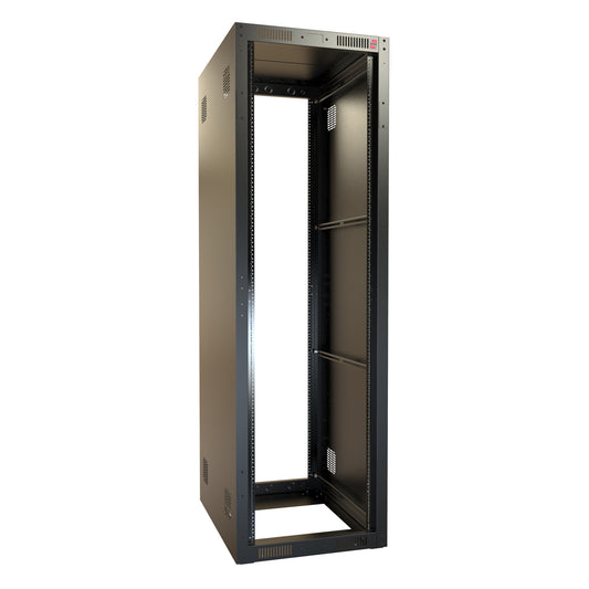 Hammond RCK42U32BK 42U+1U Knock-Down Rack Cabinet, 16-Gauge Steel, 1,050 lb, 78.50" H x 24.00" W x 32.00" D, Black.