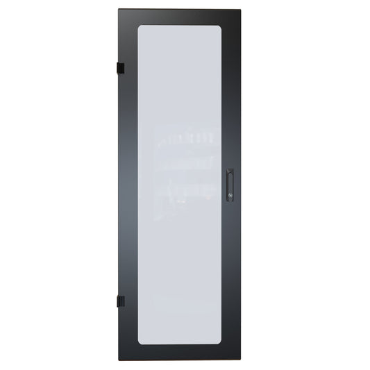 Hammond RCKWD36UBK1 Vented Window Locking Door for 36U RCK Cabinets, 16-Gauge Steel, Reversible Hinge, Lock/Keys, Black.