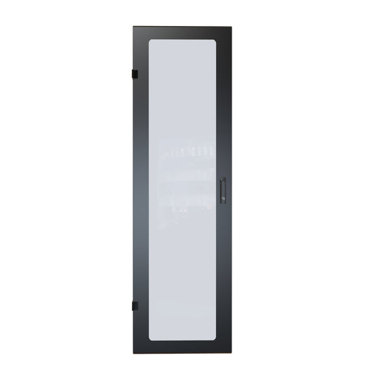 Hammond RCKWD42UBK1 Vented Window Locking Door for 42U RCK Cabinets, 16-Gauge Steel, Reversible Hinge, Lock/Keys, Black.