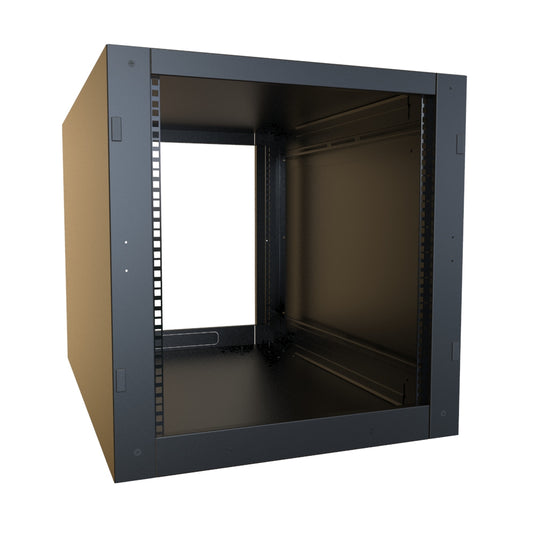 Hammond RCSC1902136BK1 12U Stackable Server Rack Cabinet, 16-Gauge Steel, 1,500 lb, 25.00" H x 24.00" W x 36.00" D, Black.