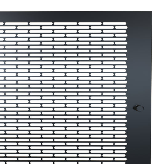 Hammond RCSC19042VDBK1 Vented Locking Door for 24U RCSC Cabinets, 16-Gauge Steel, 42.00" H, Reversible Hinge, Black.