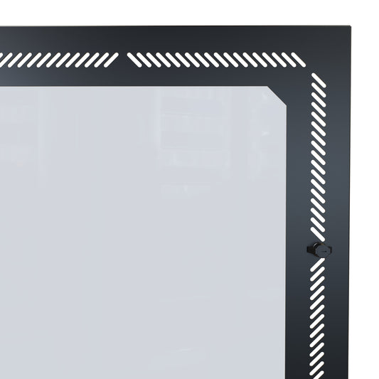 Hammond RCSC19042WDBK1 Vented Window Locking Door for 24U RCSC Cabinets, 16-Gauge Steel, 42.00" H, Reversible Hinge, Black.