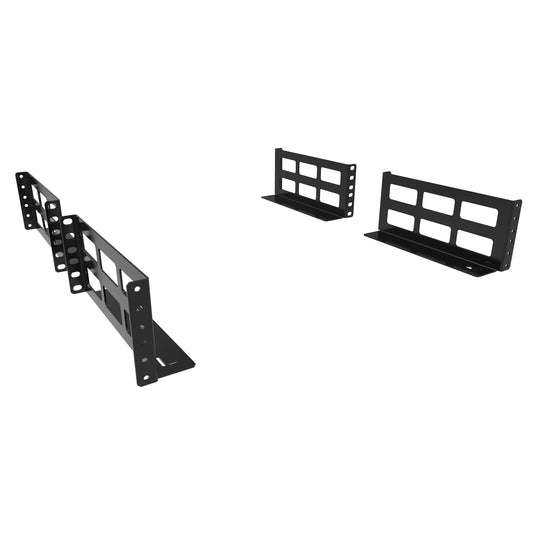 Hammond RDAB2U20 2U Rack Depth Adapter Bracket Set, 14-Gauge Steel, 400 lb, 19.00" Rack Width x 20.00" D, Black.