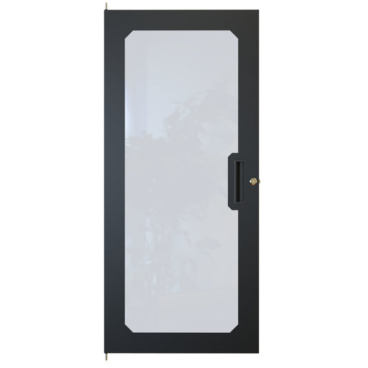 Hammond REDFP19042BK1 Acrylic Window Locking Door for 24U REFK Cabinets, 16-Gauge Steel, 42.00" H, Lock/2 Keys, Black.