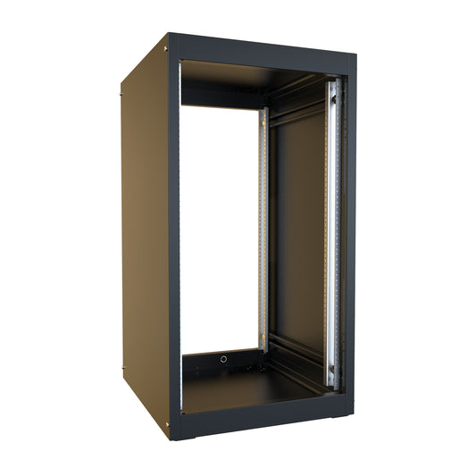 Hammond REFK1903524BK1 20U Knock-Down Rack Cabinet, 16-Gauge Steel, 1,000 lb, 40.19" H x 21.34" W x 24.50" D, Black.