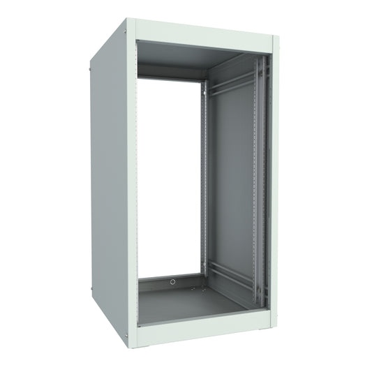 Hammond REFK1903524LG1 20U Knock-Down Rack Cabinet, 16-Gauge Steel, 1,000 lb, 40.19" H x 21.34" W x 24.50" D, Light Gray.