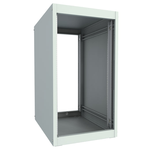 Hammond REFK1903531LG1 20U Knock-Down Rack Cabinet, 16-Gauge Steel, 1,000 lb, 40.19" H x 21.34" W x 31.50" D, Light Gray.