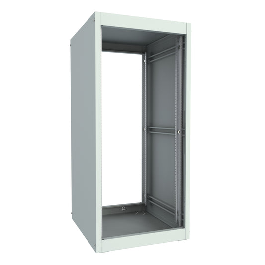 Hammond REFK1904224LG1 24U Knock-Down Rack Cabinet, 16-Gauge Steel, 1,000 lb, 47.19" H x 21.34" W x 24.50" D, Light Gray.