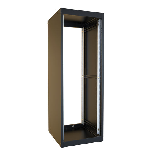 Hammond REFK1905624BK1 32U Knock-Down Rack Cabinet, 16-Gauge Steel, 1,000 lb, 61.19" H x 21.34" W x 24.50" D, Black.