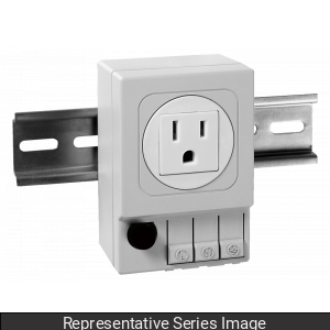 Hammond SSD03504001 DIN Rail Mount Receptacle, 125V/15A, 35 mm Rail Mount, 3.6" H x 2.4" W x 1.9" D, UL/cUL Recognized.