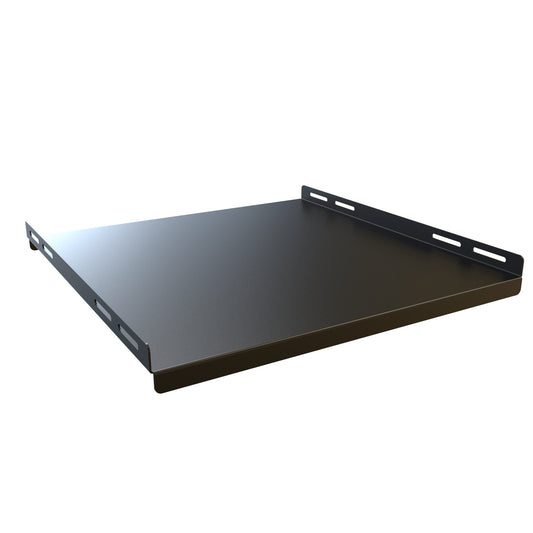 Hammond RFUS1918BK1 Solid Fixed Rack Shelf, 14-Gauge Steel, 350 lb, 1.94" H x 17.75" W x 18.00" D, Black.