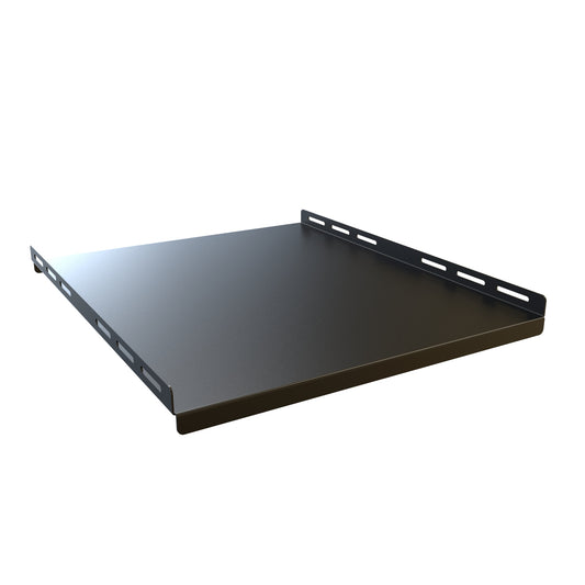 Hammond RFUS1921BK1 Solid Fixed Rack Shelf, 14-Gauge Steel, 350 lb, 1.94" H x 17.75" W x 21.00" D, Black.
