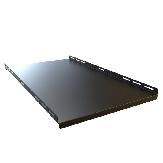 Hammond RFUS1931BK1 Solid Fixed Rack Shelf, 14-Gauge Steel, 350 lb, 1.94" H x 17.75" W x 31.00" D, Black.