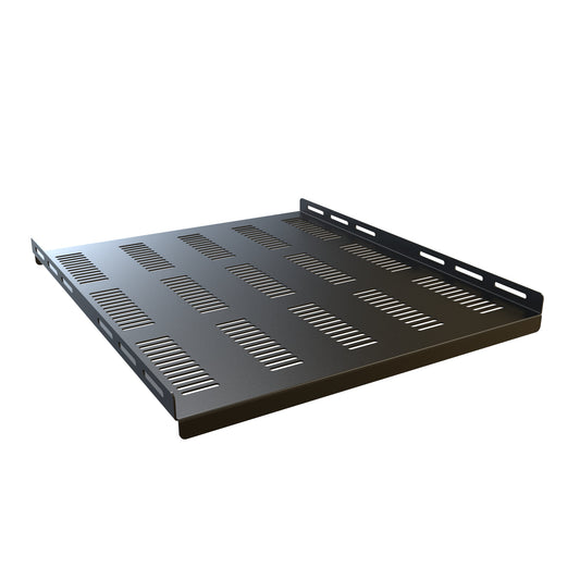 Hammond RFVS1921BK1 Vented Fixed Rack Shelf, 14-Gauge Steel, 350 lb, 1.94" H x 17.75" W x 21.00" D, Black.