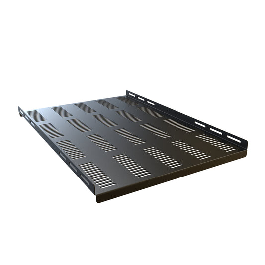 Hammond RFVS1926BK1 Vented Fixed Rack Shelf, 14-Gauge Steel, 350 lb, 1.94" H x 17.75" W x 26.00" D, Black.