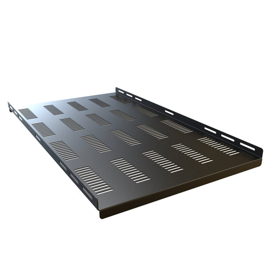 Hammond RFVS1931BK1 Vented Fixed Rack Shelf, 14-Gauge Steel, 350 lb, 1.94" H x 17.75" W x 31.00" D, Black.
