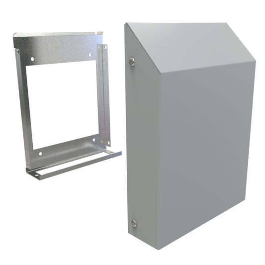 Hammond RH20000GY Type 3R Filterfan Rainhood, ANSI 61 Gray Steel, 10.44" H x 7.77" W x 2.17" D.