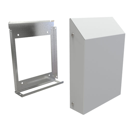 Hammond RH20000LG Type 3R Filterfan Rainhood, RAL7035 Light Gray Steel, 10.44" H x 7.77" W x 2.17" D.