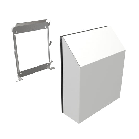 Hammond RH30000N4LG Type 4 Filterfan Rainhood, RAL7035 Light Gray Galvanized Steel, 12.68" H x 10.87" W x 3.56" D.