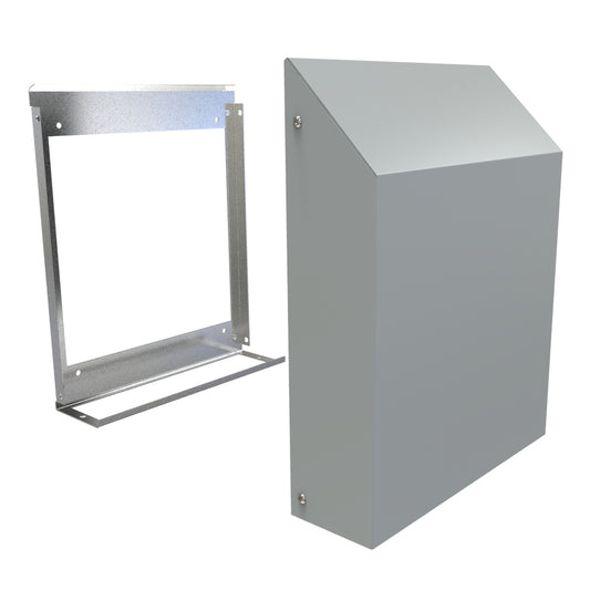 Hammond RH40000GY Type 3R Filterfan Rainhood, ANSI 61 Gray Steel, 14.57" H x 11.71" W x 3.35" D.