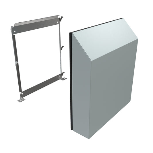 Hammond RH60000N4GY Type 4 Filterfan Rainhood, ANSI 61 Gray Galvanized Steel, 17.33" H x 15.51" W x 3.56" D.