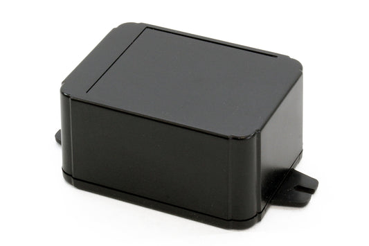 Hammond RL6115-FBK Shallow-Lid ABS Project Enclosure with Wall-Mount Flanges, IP54, Black, 80 x 60 x 40 mm.