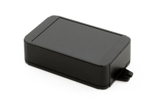 Hammond RL6165-FBK Shallow-Lid ABS Project Enclosure with Wall-Mount Flanges, IP54, Black, 105 x 65 x 30 mm.