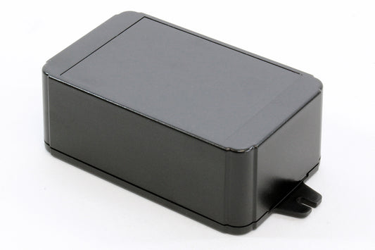 Hammond RL6175-FBK Shallow-Lid ABS Project Enclosure with Wall-Mount Flanges, IP54, Black, 105 x 65 x 40 mm.
