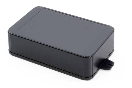 Hammond RL6215-FBK Shallow-Lid ABS Project Enclosure with Wall-Mount Flanges, IP54, Black, 125 x 80 x 35 mm.
