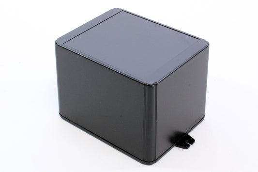 Hammond RL6365-FBK Shallow-Lid ABS Project Enclosure with Wall-Mount Flanges, IP54, Black, 125 x 100 x 90 mm.
