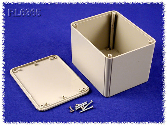 Hammond RL6365 Shallow-Lid ABS Project Enclosure, IP54, Gray, 125 x 100 x 90 mm.