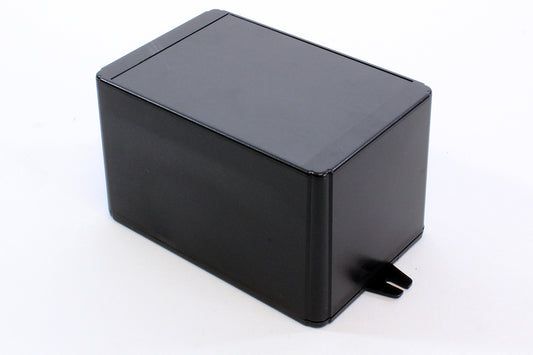 Hammond RL6465-FBK Shallow-Lid ABS Project Enclosure with Wall-Mount Flanges, IP54, Black, 150 x 100 x 90 mm.