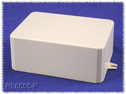 Hammond RL6555-F Shallow-Lid ABS Project Enclosure with Wall-Mount Flanges, IP54, Gray, 175 x 125 x 70 mm.