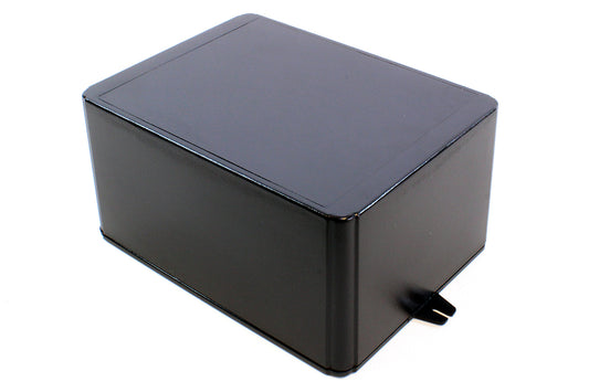 Hammond RL6685-FBK Shallow-Lid ABS Project Enclosure with Wall-Mount Flanges, IP54, Black, 200 x 150 x 100 mm.