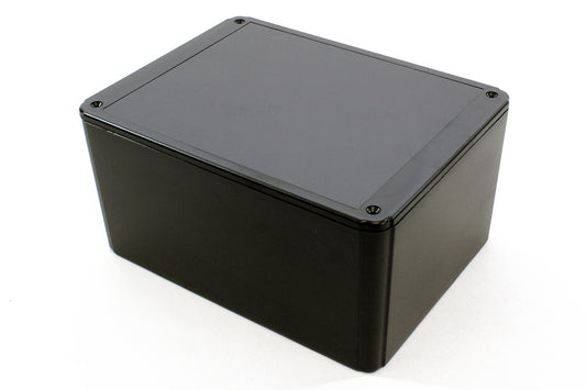Hammond RL6685BK Shallow-Lid ABS Project Enclosure, IP54, Black, 200 x 150 x 100 mm.