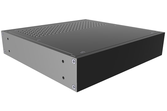 Hammond RM1U0808VBK 1U Desktop Aluminum Instrument Enclosure, Vented Panels, Black, 1.75" H x 8.30" W x 8.00" D.