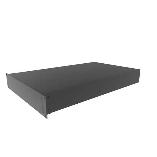 Hammond RM2U1928SBK 2U 19" Rack-Mount Aluminum Instrument Enclosure, Solid Panels, Black, 3.50" H x 16.60" W x 28.00" D.