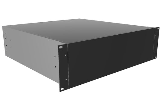 Hammond RM3U1918SBK 3U 19" Rack-Mount Aluminum Instrument Enclosure, Solid Panels, Black, 5.25" H x 16.60" W x 18.00" D.