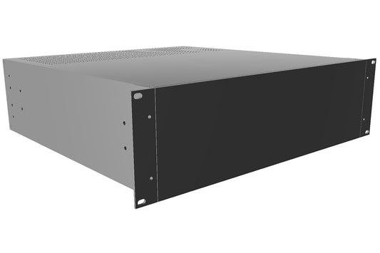 Hammond RM3U1918VBK 3U 19" Rack-Mount Aluminum Instrument Enclosure, Vented Panels, Black, 5.25" H x 16.60" W x 18.00" D.