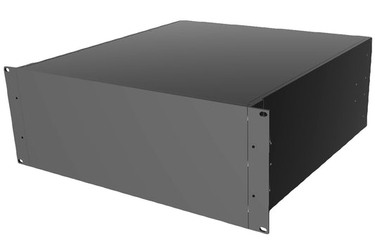 Hammond RM4U1918SBK Solid-Top 19" Rack-Mount Aluminum Enclosure, 4U, 7" H x 16.60" W x 18" D, Textured Black.